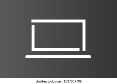 Simple laptop logo on dark background