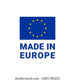 Grande diseño de emblema simple para indicar la procedencia del producto europeo.