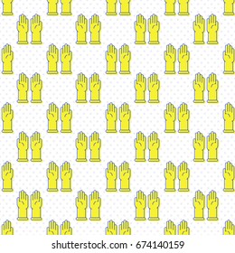 Simple latex gloves icon seamless pattern 