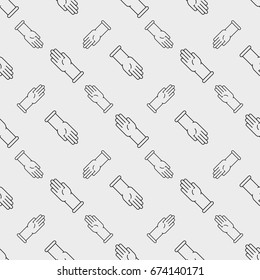 Simple latex gloves icon seamless pattern 
