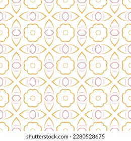 Diseño gráfico simple de celosías sobre fondo vectorial sin inconvenientes con textura blanca y dorada en patrón gráfico moderno con líneas geométricas.