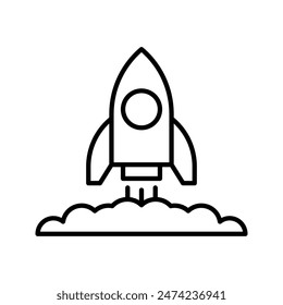 simple launch icon with outline style