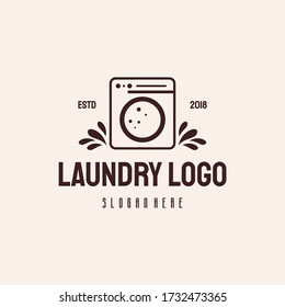 Laundry Line Art Logo Vector Illustration Stock Vector (Royalty Free ...