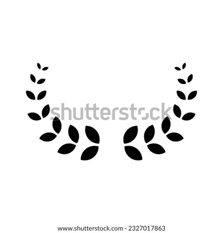 Simple laurel wreath glyph icon vector. Reward and achievement symbol stock illustration. Youth sport wreath glyph icon for web or game interface. Prize for championship.