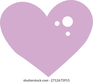 A simple lavender heart with small decorative bubbles, offering a minimal soft symbol ideal for romantic artwork, cute stationery, sweet crafts, and gentle themed designs.