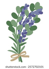 Simple lavender and ribbon vector illustration