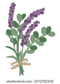 Simple lavender and ribbon vector illustration