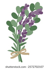 Simple lavender and ribbon vector illustration