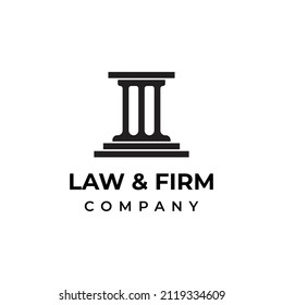 simple law and firm pillar vector logo design