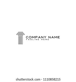 simple law legal attorney with pillar logo icon vector template