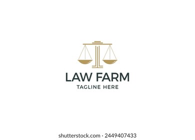 Simple law logo with scales. Law firm Logo, law office. Premium Vector