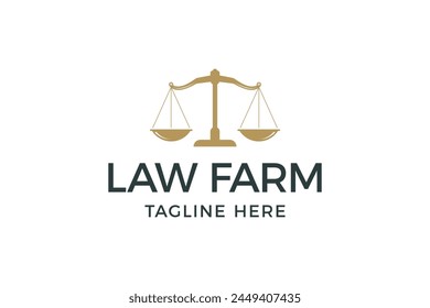 Simple law logo with scales. Law firm Logo, law office. Premium Vector