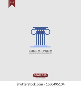 Simple Law pillar icon logo vector design