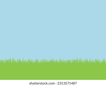 Simple Lawn and Blue Sky Background Resources