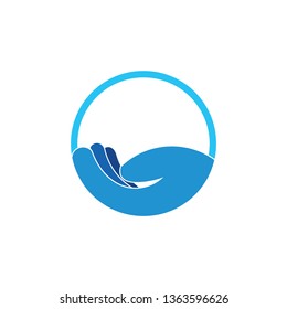 simple lay hand gradient design care symbol vector