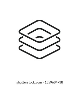 Simple layers line icon. Stroke pictogram. Vector illustration isolated on a white background. Premium quality symbol. Vector sign for mobile app and web sites.