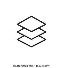 Simple layers line icon. Stroke pictogram. Vector illustration isolated on a white background. Premium quality symbol. Vector sign for mobile app and web sites.