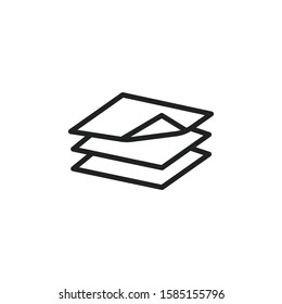 Simple layers line icon. Stroke pictogram. Vector illustration isolated on a white background. Premium quality symbol. Vector sign for mobile app and web sites.