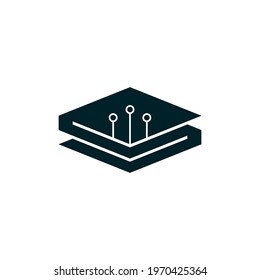 Simple layers tech logo graphic design vector illustration