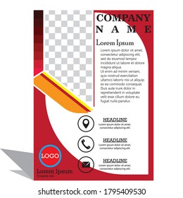 Simple layout of abstract flyer brochure vector template.