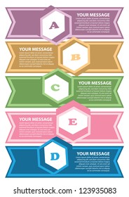 Simple Layout with alphabet and area for own copy. Vector illustration.