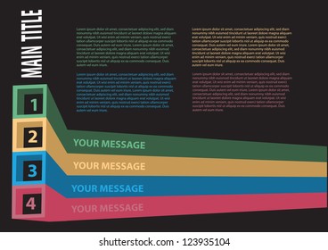 Simple Layout with alphabet and area for own copy. Vector illustration.