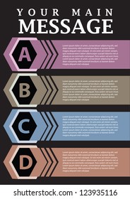 Simple Layout with alphabet and area for own copy. Vector illustration.