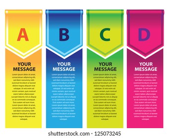 Simple Layout design with alphabet and area for own copy. Vector illustration.