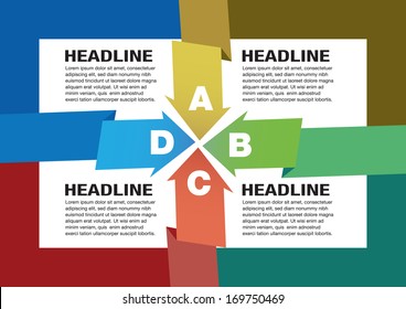 Simple Layout design with alphabet and area for own copy. Vector illustration.