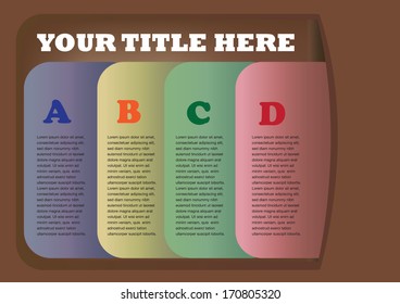 Simple Layout design with alphabet and area for own copy. Vector illustration.