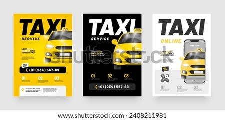 Simple layout template design for taxi service. Design with taxi car for flyer, poster, cover, brochure, banner or any layout.