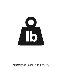 Simple LB weight silhouette icon, isolated