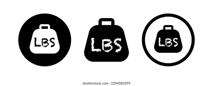 Sencillo símbolo web de peso LBS. Icono de vector de timbre. Logo de LBS bell. 