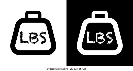 Simple LBS weight web symbol. Dumbbell vector icon. LBS bell logo. 