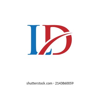 Diseño de logotipo de carta LD simple Plantilla vectorial de idea única.
