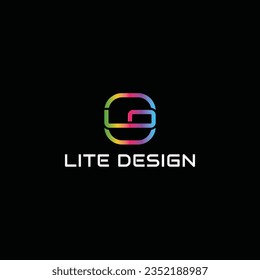 simple LD logo design, LD rounded square logo vector illustration applied for LED lighting business logo design inspiration template