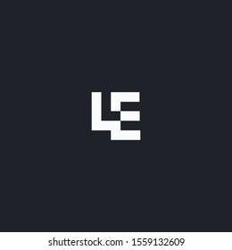 simple LE initial letter logo design 