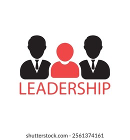 simple leadership logo like team work. concept of win, suit with tie, unity, triumph, collaboration work, discrimination, winner, society. flat style trend brand