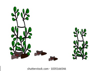 Simple leaf bundles, wooden stickers, vector illustrations, for organizing elementary school teaching pictures.