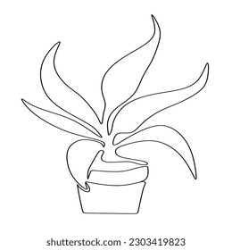 simple leaf continuous line drawing