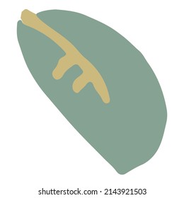 Simple leaf design element isolated. Hand drawn vector.