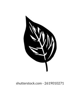 Simple leaf design element silhouette