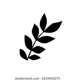 Simple leaf design element silhouette