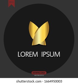 Simple Leaf Gold concept logo icon template vector illustration design