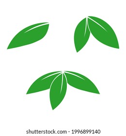 simple leaf green clip art set