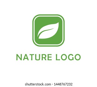 Simple Leaf green logo design template Element
