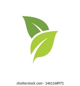 simple leaf green logo template