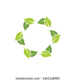 simple leaf green logo template