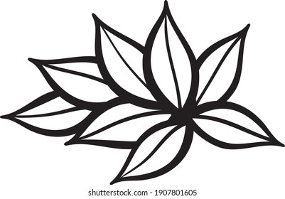 simple leaf group isolated black vector silhouette