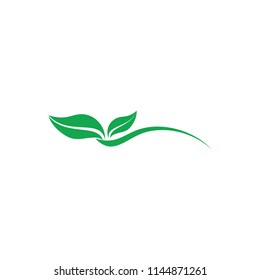 simple leaf hill decoration logo vector